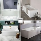 Nuie Modern Single & Double Ended Straight Bath Tub Bathroom Acrylic White Gloss