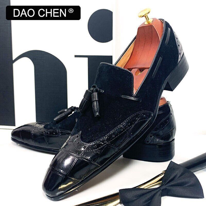 SAOLA Scarpe eleganti uomo casual a punta nappa ballerine scarpe uomo taglia grande 38 47