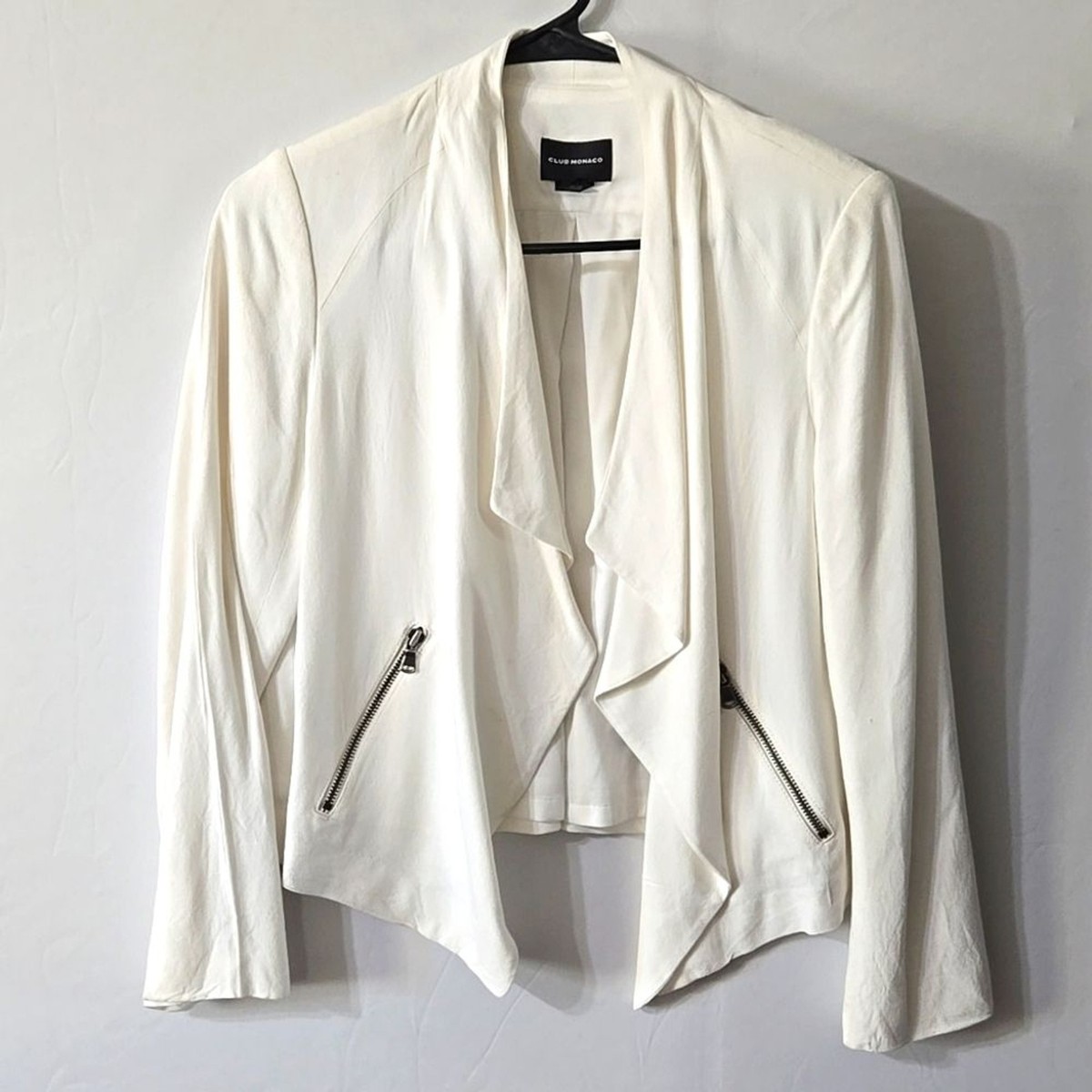 Club Monaco Moto Style Women's Off White Blazer Jacket Sz S/P