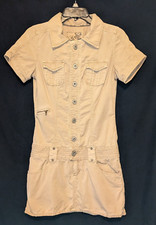 Vintage 90's Guess Cargo Utility Micro Mini Skirt Dress Size Medium Y2K