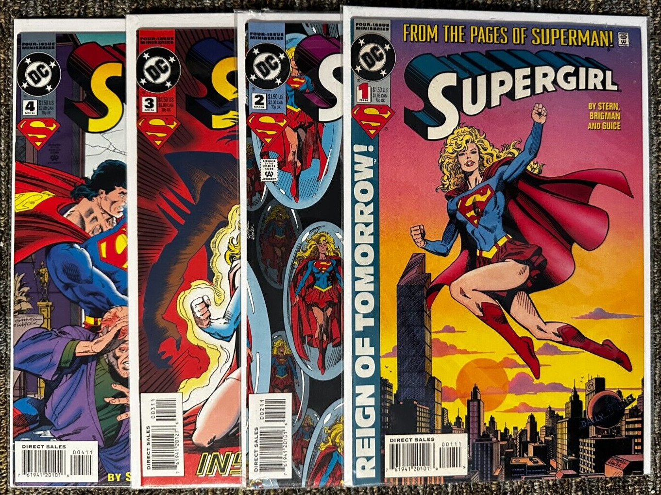Supergirl #1, 2, 3, & 4 Mini-Series 1-4, DC Comics, Nice Books! Boarded See Pics