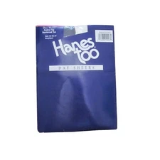 NWT HANES TOO Barely Black Day Sheer Control Top Pantyhose Hosiery Sz E F
