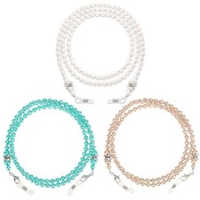 Glasses Chain, Pearl Eyeglass Chain, Beaded Eyeglass Chain Color Set C 3 Pcs
