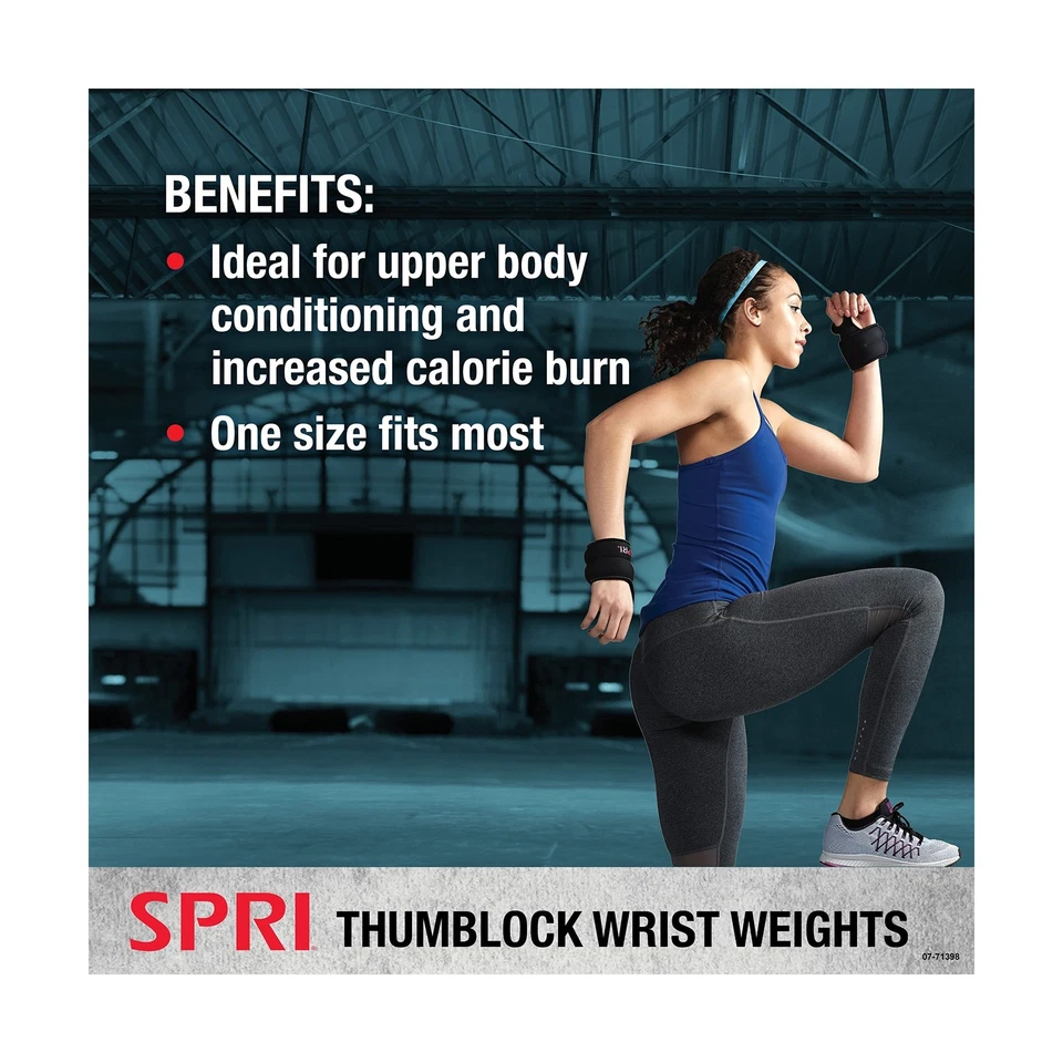 SPRI Wrist Weights Thumblock Arm Weights Set for Women & Men (Available in 2l... - Image 2 of 4
