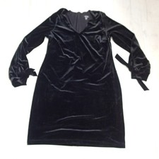 Karen Kane Womens Velvet Sheath Dress, Black xl v neck