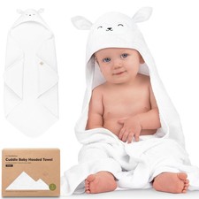 KeaBabies Hooded Baby Towel for Newborn - Viscose Derived Regular 35x35, Lamb