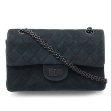 Chanel Suede 2.55 Matelassé Double Flap Chain Shoulder Bag A37586 Women One Size