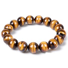 12MM Tiger Eye Bracelet for men women,Release stress and fear,Courage And Con...