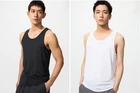 UNIQLO Japan MEN AIRism Deodorant Mesh Tank Top Black / White New