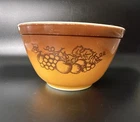 Vintage Pyrex #401 1 1/2 Pint Old Orchard Brown Mixing Bowl Round Small USA