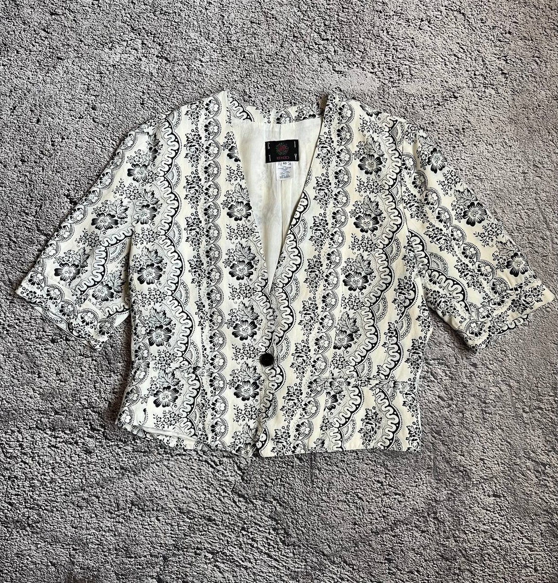 Kenzo Vintage Floral Short Sleeve Blazer Jacket Women Size 40 | eBay