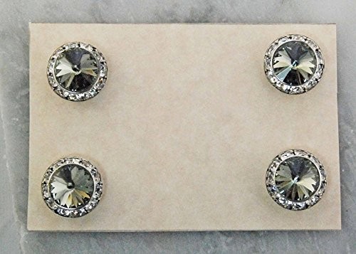 Завершающий штрих - Магнитная булавка-фиксатор - Черный бриллиант - Серебристая отделка 9590₽