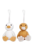 Gry & Sif Handgefertigte Filz-Entchen 2Er Set 100% Wolle HäNgedeko Weiß/Gelb