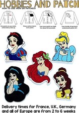 patch principesse Disney Ariel Jasmine Biancaneve Belle Cenerentola toppa iron