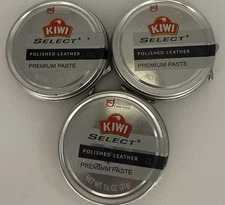 3 Pack Kiwi Select Polished Leather Premium Paste 1⅛oz. Black