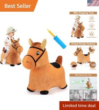 Safe Inflatable Ride-On Brown Horse for Kids 18-36 - Fun Playtime