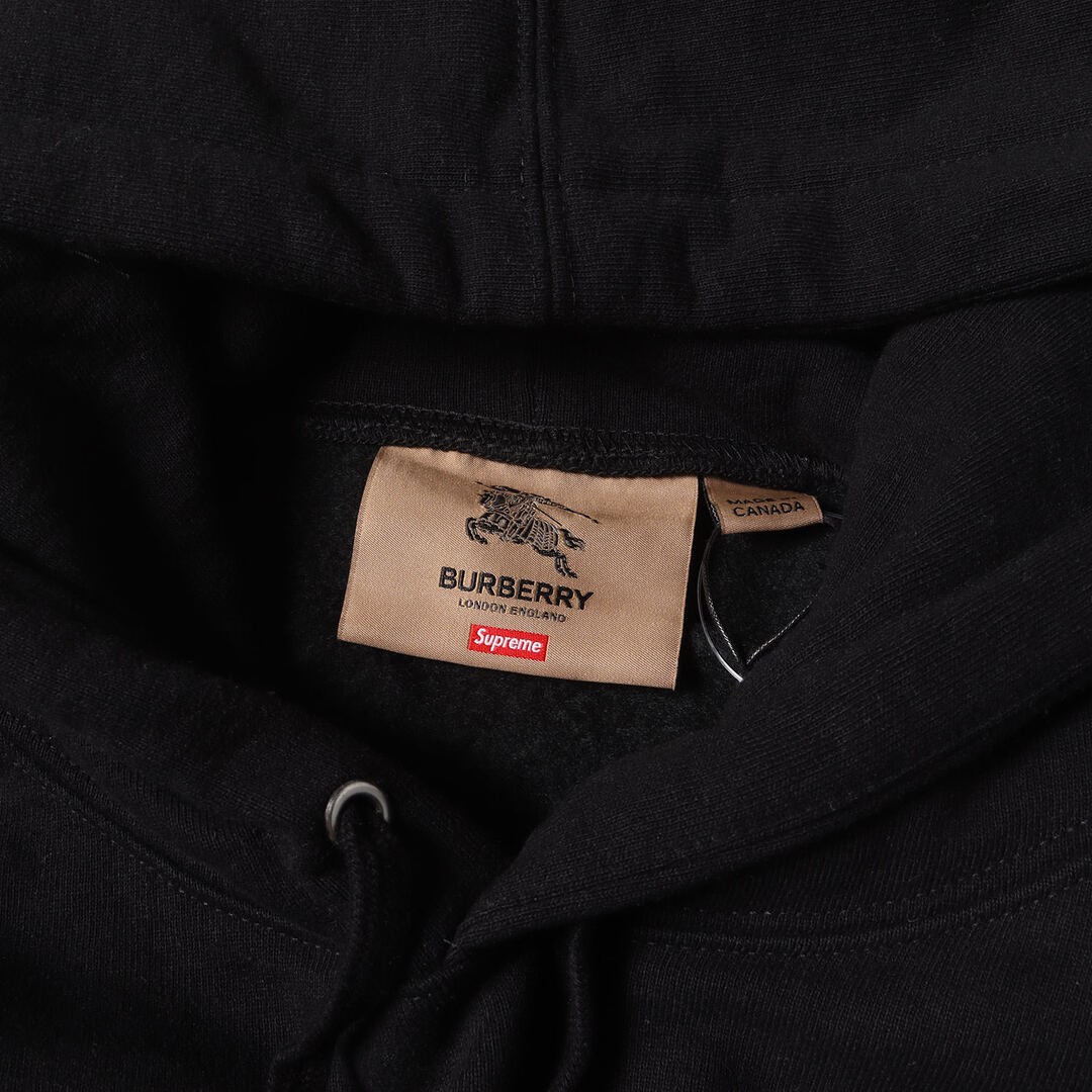 Supreme Hoodie Black Size: L 22SS Burberry Box Logo Sweatshirt (Box Used BEEG-0 thumbnail 3