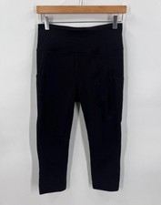Tek Gear High Rise Capri Leggings Black Womens PM Shaping Athleisure Workout Gym