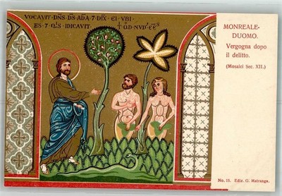 38164074 - Monreal Mosaic from XII century Adam and Eve are from the