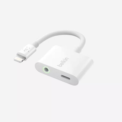 Belkin - RockStar Lightning to 3.5mm Audio Cable + Audio Charger Splitter, 2-...