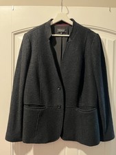 Talbots Women's Charcoal Wool Blend Blazer Jacket Size 12W