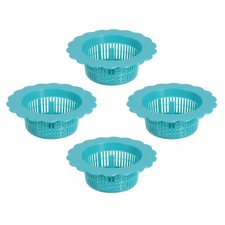 Sink Drain Strainer Plastic Kitchen Sink Filter Hair Drain Catchers Blue 4Pcs