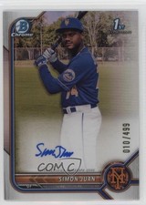 2022 Bowman Chrome Prospect Auto Refractor 10/499 Simon Juan #CPA-SJ Auto 0s9t