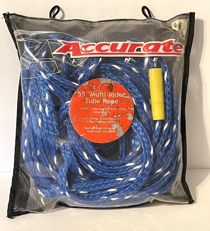 Accurate Lines 55 Ft Multi Rider Tube Rope 4100 lbs Water Sports Tow Line New