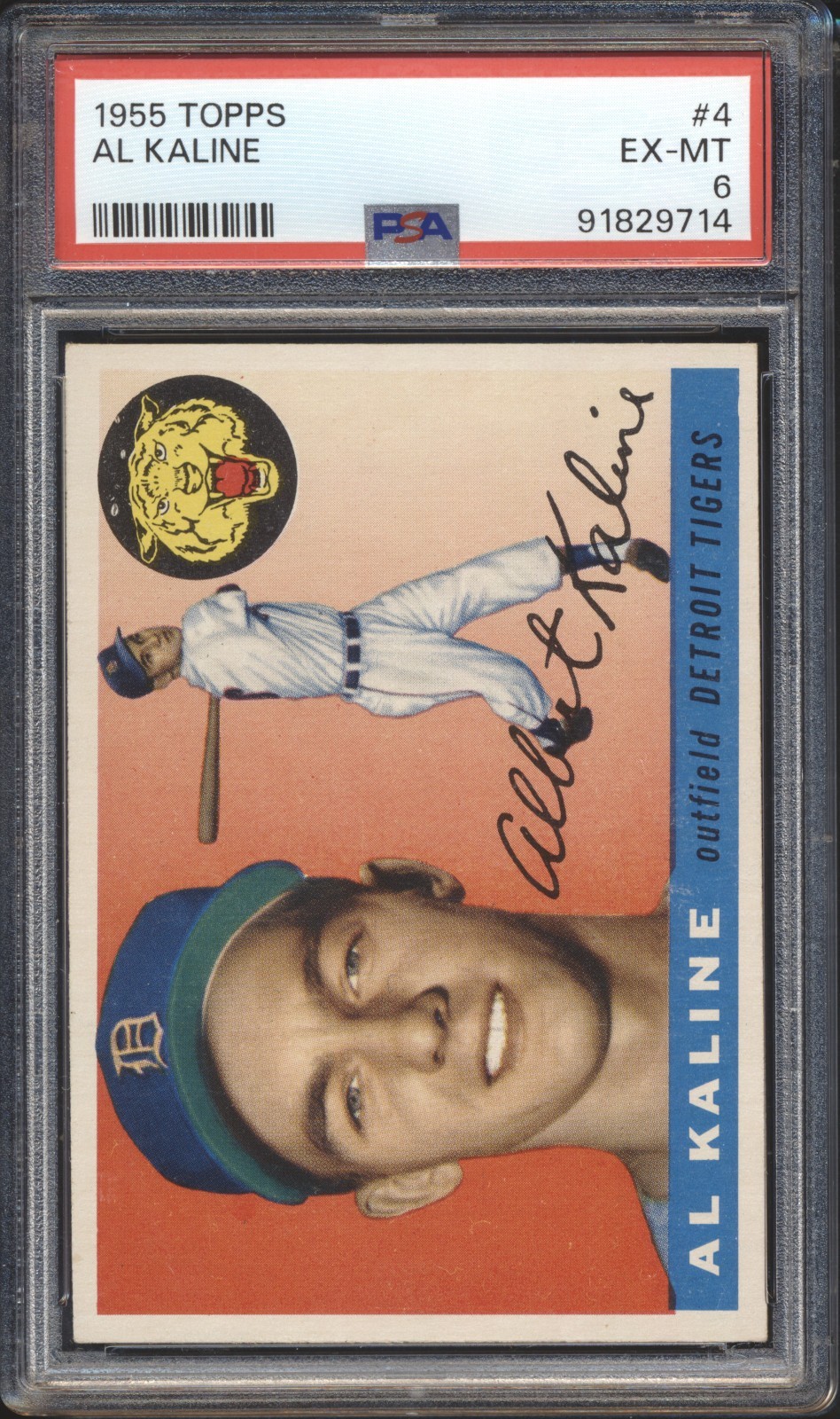 1955 Topps Baseball Al Kaline #4 PSA 6 DETROIT TIGERS EX-MT HOF