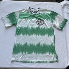 Vintage Puma Soccer Jersey Men's Large Green White Made in USA Pumatex
