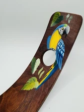 Hand Painted Parrot Wooden Balancing Wine Bottle Holder from Costa Rica