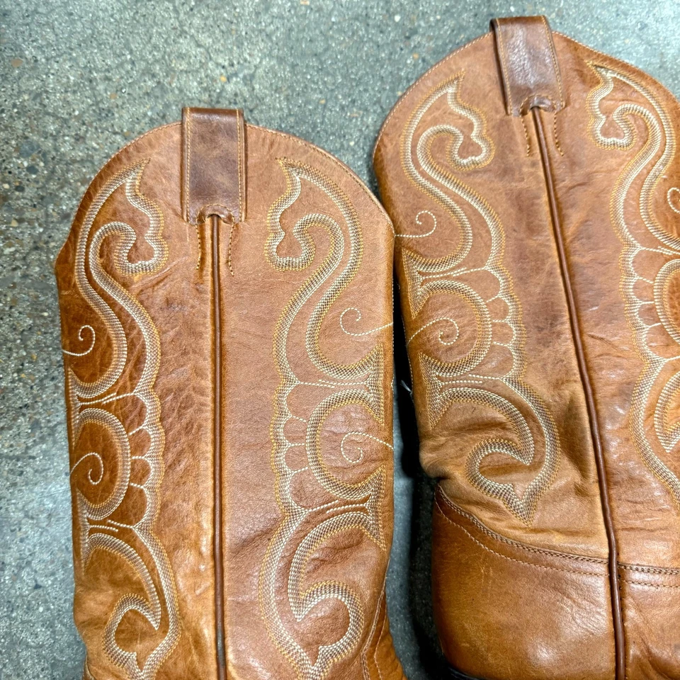 VTG Larry Mahan Womens Cowboy Boot 7.5B Brown Leather Cowgirl Western Boot USA - Image 4 of 4