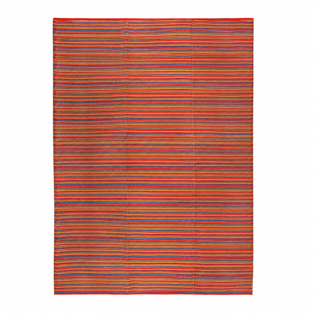 Reversible Outdoor Rug 270x360cm Multicoloured Striped Durable Easy Clean