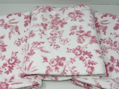 Laura Ashley Delphine White Pink Floral Towel Set Bundle 1 Bath 2 Hand Towels