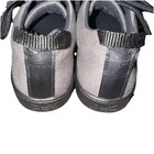 Gray Woobies Tactical Mod-1 canvas shoes with black swoosh logo, black laces, and adjustable strap across the back.
