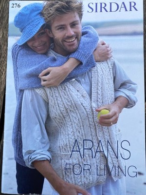 Sirdar Book 276 Arans for Living Pullover, Überwürfe, Kissen Hüte Erwachsene Kinder