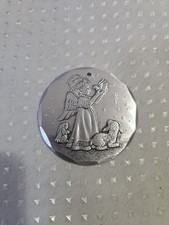 Vintage Wendell August Forge Christmas Ornament 1996 Angel with Animals Handmade