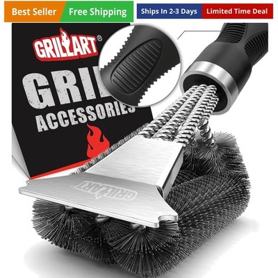 Grill Brush and Scraper, Extra Strong BBQ Cleaner Accessories, Safe Wire Bris...