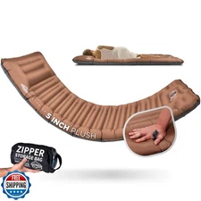 ZOOOBELIVES Camping Sleeping Pad with Built-in Pump and Pillow, 5-Inch Thick,