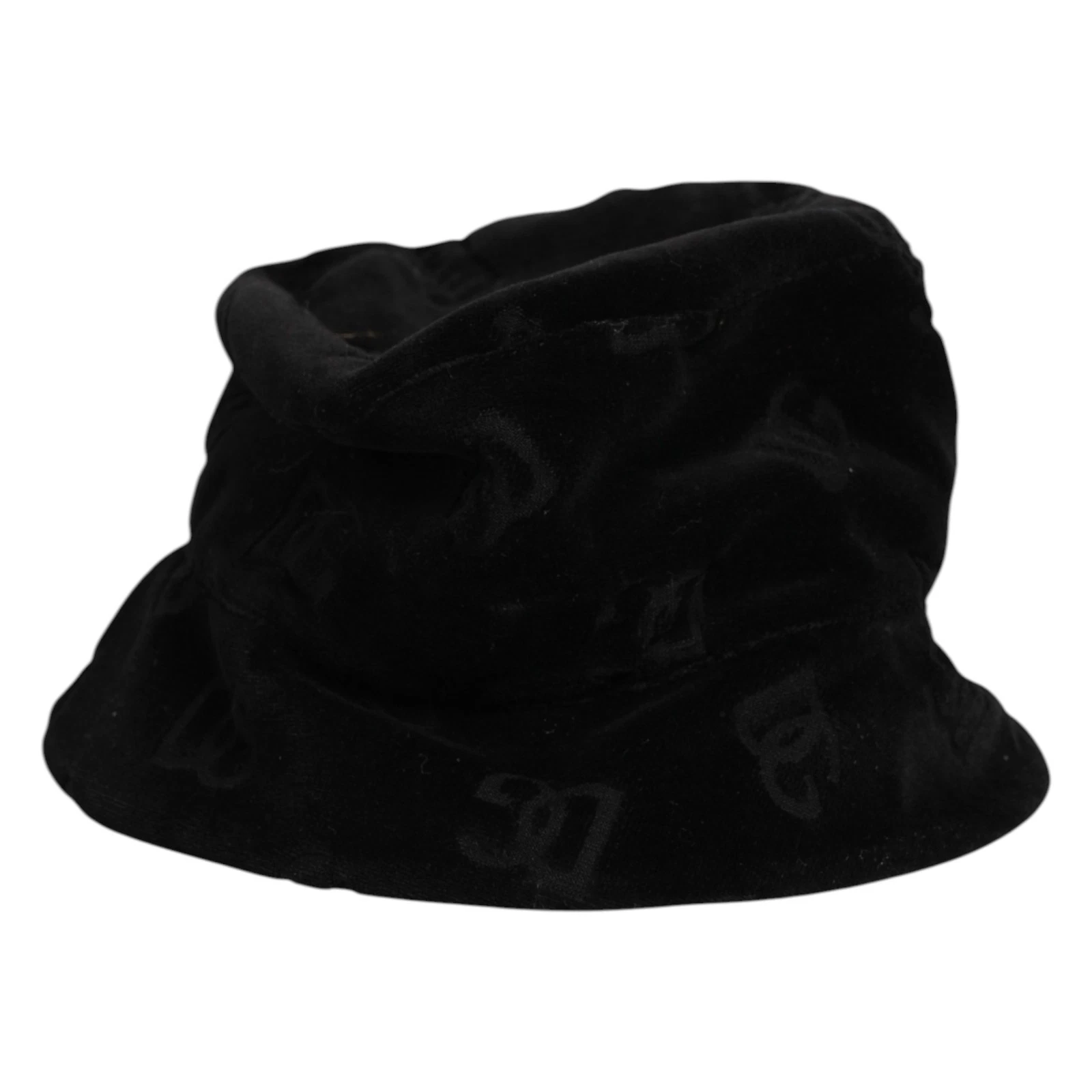 DOLCE & GABBANA Hat Black Cotton Suede Bucket Logo Capello s. 57 / S RRP 600usd