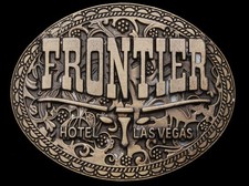 ID03121 VINTAGE 1970s  FRONTIER HOTEL  LAS VEGAS CASINO BRASSTONE BUCKLE