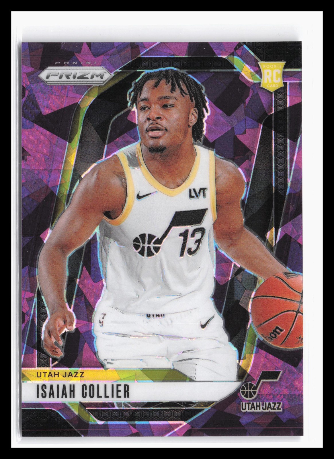 2024-25 Panini Prizm Prizms Purple Ice #227 Isaiah Collier #/149 Utah Jazz RC QW