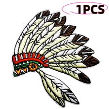 Indian Style Headpiece iron on patch applique 3+1/4 x 2+3/4inch