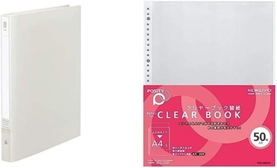 KOKUYO NEOS Klarsicht Feile & Nachfüllset A4 30 Löcher Off-White 10 Taschen...