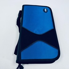Universal Voyager 48 Disc CD DVD Carrying Case Organizer Binder Blue Zipper