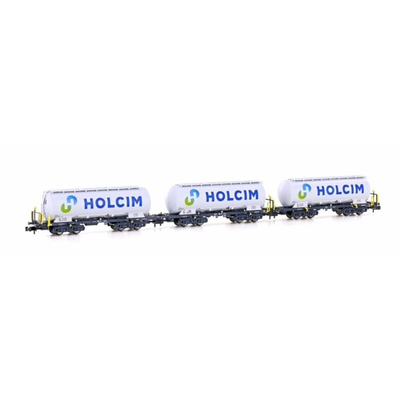 3 wagons silo Uacs Holcim Hobbytrain H23492 pour réseau N 1:160