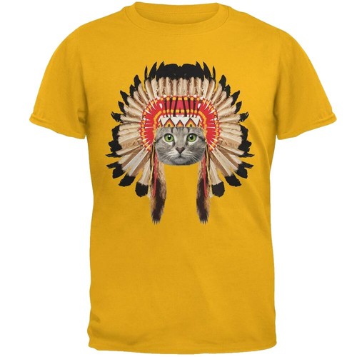 Vtg 90s Abstract Cat AOP Shirt L Single Stitch Art Animal Funny