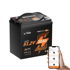 LiTime 48V 30Ah GC2 Bluetooth Golf Cart Lithium Battery With Low Temp Protection