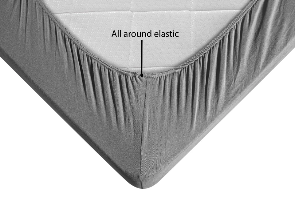 Sábana ajustable de punto elástico 100 % algodón turco sin pilling All Around Foto 4 de 4