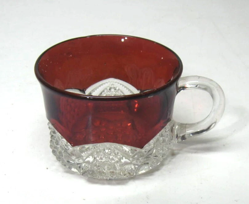EAPG *** RUBY STAINED CUP = BUTTON ARCHES PATTERN... 1890'S ERA. - Image 2 of 4